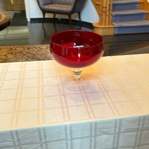 Pedestal large serving glass bowl